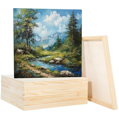 8 Pcs Wood Panels, 12×12 Inch Unfinished Wooden Boards for Painting, Wooden Canvas Panels for Pouring, Wood Cradle Boards for Art Crafts, DIY Projects