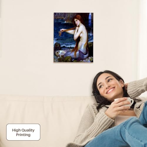 3dRose Waterhouse - The Mermaid Museum Grade Canvas Wrap 11x14 - size: 11"L x 14"W