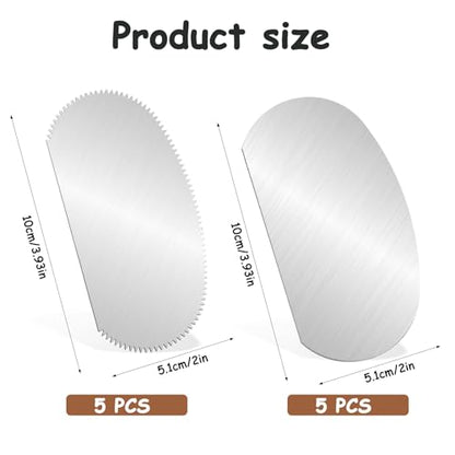 10 Pcs Metal Ribs for Pottery Clay Scraper Stainless Steel Pottery Tools Clay Ribs Serrated Sculpture Cutter Scraper Crafts Tool Ceramics Sculpting Tools Kit for Texturing Modeling Potter Artists