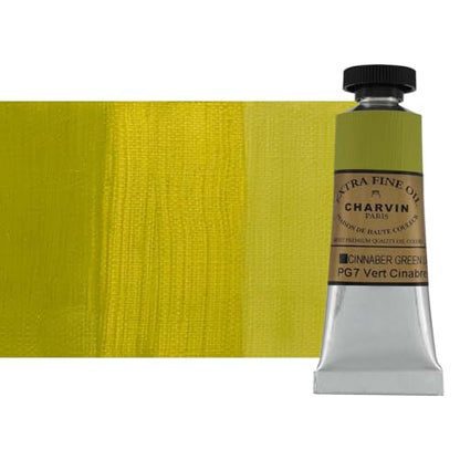 Charvin Extra Fine Oil Paint, Cinnabar Green Light 20 ml - Triple-Milled, Rich Texture, Poppy Oil-Based, Light-Fast, Handmade, Archival Quality - color: Cinnabar Green Light, size: 0.68 Fl Oz (Pack of 1)