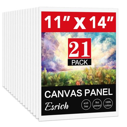 Canvases for Painting 11x14 Inch, 21 Pack Blank Painting Canvas Boards for Painting Supplies-Cotton Canvas Panels Acid-Free Primed for Oil Paint,Watercolor, Acrylic Paint, Gouache and Tempera. - size: 11*14in 21pack