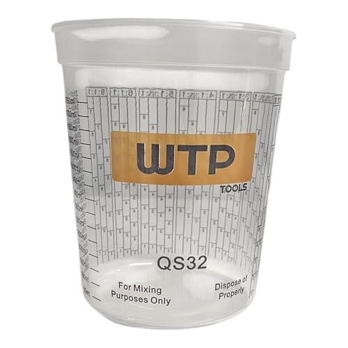 Paint Mixing Cups Quart (32oz) Automotive Marine Boat Mixer Full - Box of 100 Each - Cups are Calibrated with Multiple Mixing Ratios (1-1) (2-1) (3-1) (4-1) (8-1) Box of 100 Cups
