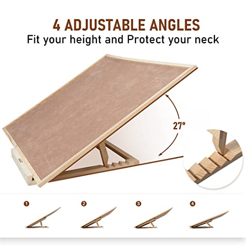 Becko US Puzzle Board with 4 Angle Adjustable Bracket/Stand, Wooden Puzzle Table with Premium Smooth Flannel Surface, Lightweight & Portable, Used Horizontally/Vertically for 1500 Piece Jigsaw Puzzles - size: 1500 Piece