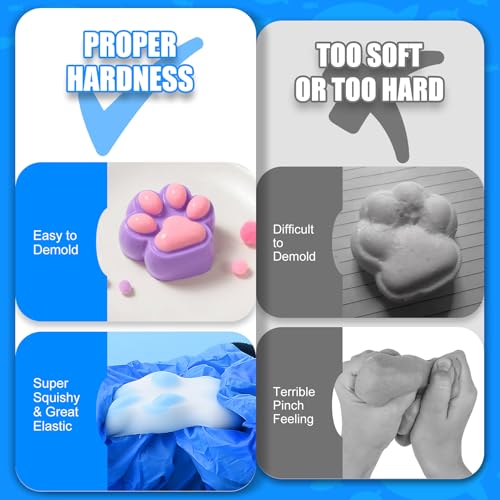 Vividye Silicone for Taba Squishy kit, 36oz Fast Cure Liquid Silicone Squishy Maker with 1:1 AB Ratio, Super Soft Silicones Rubber Making Kits for Cat Paw, Snapper, DIY Stress Relief Gifts - size: 1000g