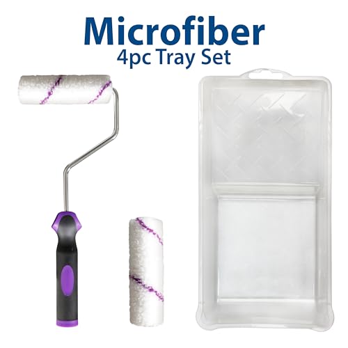 Premier, 44361, 4-Piece 4" Microfiber Mini Paint Roller Kit | Complete 4-piece kit featuring 4" microfiber mini paint rollers engineered for maximum paint pick-up and a flawless finish