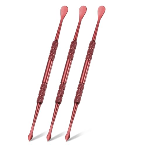 MECCANIXITY 3 Pcs Wax Carving Tools Stainless Steel 4.6 Inch Double-Headed Wax Carving Sculpting Tools for Modeling Sculpting Shaping, Pink - color: Pink