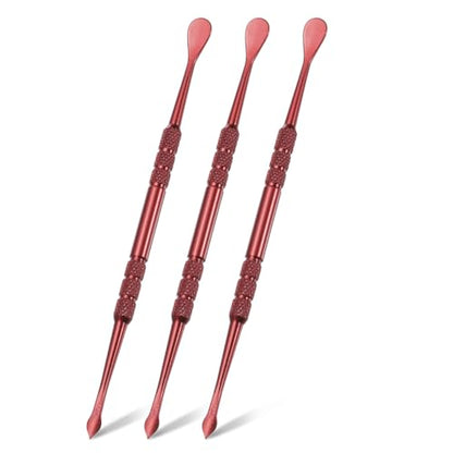 MECCANIXITY 3 Pcs Wax Carving Tools Stainless Steel 4.6 Inch Double-Headed Wax Carving Sculpting Tools for Modeling Sculpting Shaping, Pink - color: Pink