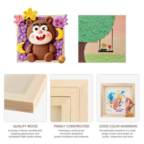 5 Pack 12x12 Inch Wood Panel Boards, Unfinished Wood Canvas Panels, Blank Wood Boards for Painting, Perfect for Mother's Day, Graduation, Father's Day DIY Crafts - size: 12 x 12 inch
