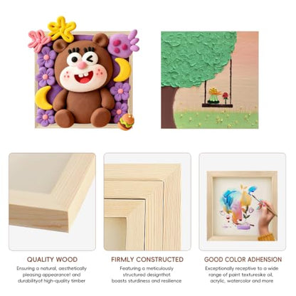 5 Pack 12x12 Inch Wood Panel Boards, Unfinished Wood Canvas Panels, Blank Wood Boards for Painting, Perfect for Mother's Day, Graduation, Father's Day DIY Crafts - size: 12 x 12 inch