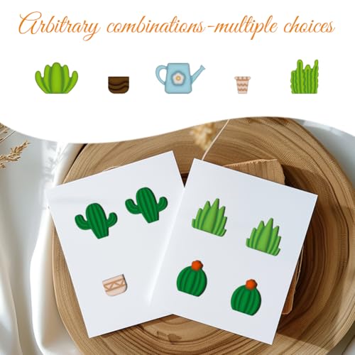 ORIGACH 14 Pcs Potted Plant Clay Cutters, Cactus Polymer Clay Cutter for Earring Making Potted Plant Shape Clay Cutters for Jewelry Making - style: Potted Plant