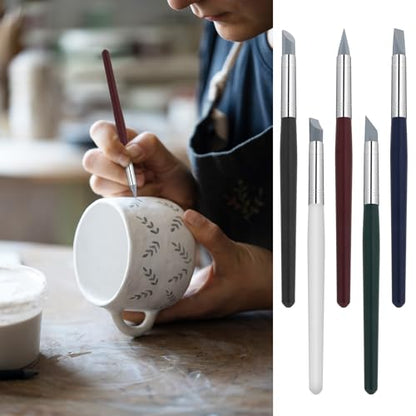 5 PCS Silicone Paint Brush, Professional Silicone Sculpting Tools Flexible Clay Carving Tools Rubber Color Shapers Brushes for DIY Handicraft Silicone Shaping Carving Pottery Artwork