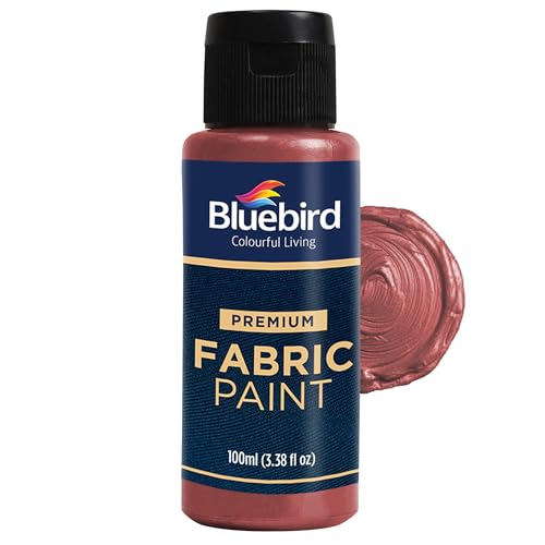 BLUEBIRD Fabric Paint, Cherry Red, 3.4 Fl Oz, Permanent Fabric Paints for Clothes, Furniture Upholstery - color: Cherry Red, size: 3.4 Fl Oz (Pack of 1)