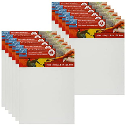 Artist's Loft Level 2 Gallery Wrapped Traditional Canvas, 12 Pack - size: 9 x 12
