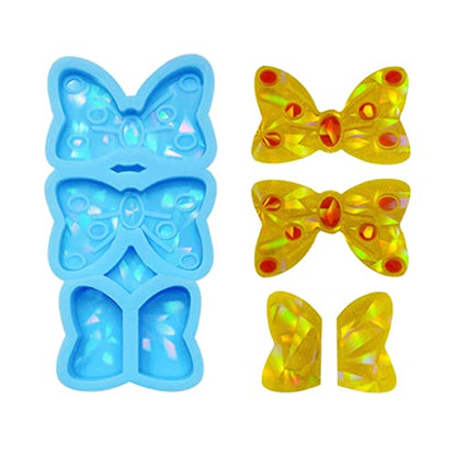 ✪ Holographic- Bow Straw Topper Silicone Mold Epoxy Resin Casting Mould for Decor