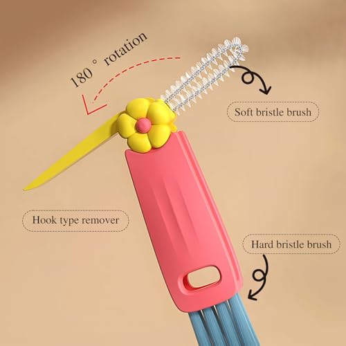 3 in 1 Multifunctional Cup Lid & Bottle Gap Cleaning Brush Set - Portable Crevice Cleaner for Tight Spaces, Home Kitchen Generic Use (3-Pack,Style1) - style: style1