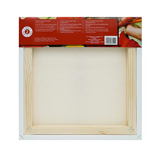 Artist's Loft 12" x 12" Level 2 Gallery Wrapped Traditional Canvas - Archival, Acid Free Cotton Canvas for Paint, Acrylic, & Oils - Bulk 12 Pack - size: 12 x 12