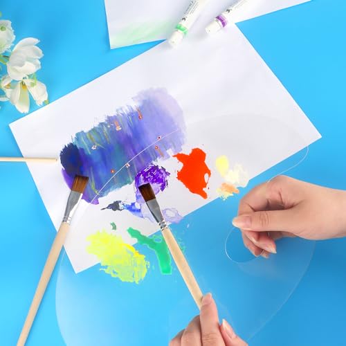 Tamaki 2 Pack 9.8 x 5.9 Inch Acrylic Paint Palette with Clear Paint Pallet Paint Tray Palette, Easy Clean Non-Stick Artist Pallet for Oil Watercolor Craft DIY Art Painting Palette - size: 9.8 x 5.9 inch