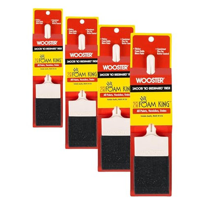 Wooster Brush 3103-2 Foam King Paintbrush, 2-Inch, White (Pack of 4) - size: 2 Inch (Pack of 4)