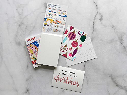 edding 30010 Postcard pad - White - 20 Sheets in A6 - Thick Painting Paper (300 GSM) - Canvas-Like Paper for Acrylic and Oil Paint, Acid-Free, Ideal for Professionals and Beginners - color: 03: A6 - White
