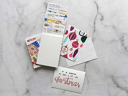 edding 30010 Postcard pad - White - 20 Sheets in A6 - Thick Painting Paper (300 GSM) - Canvas-Like Paper for Acrylic and Oil Paint, Acid-Free, Ideal for Professionals and Beginners - color: 03: A6 - White