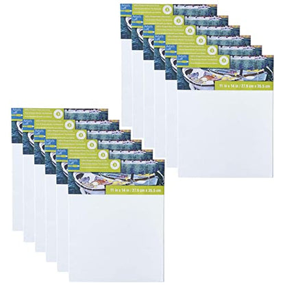 Artist's Loft 11" x 14" Level 3 Gallery Wrapped Heavy Duty Canvas - Archival, Acid Free Cotton Canvas for Paint, Acrylic, & Oils - Bulk 12 Pack - size: 11\ x 14\