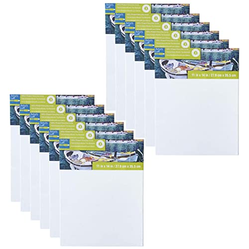 Artist's Loft 11" x 14" Level 3 Gallery Wrapped Heavy Duty Canvas - Archival, Acid Free Cotton Canvas for Paint, Acrylic, & Oils - Bulk 12 Pack - size: 11\ x 14\