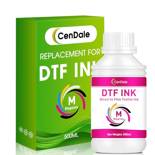CenDale Premium DTF Magenta Ink - 500ML DTF Transfer Ink for PET Film, Refill DTF Ink for Epson ET-8550, ET-8500, L1800, L800, R2400, R1390, P400, P800, XP15000, Heat Transfer Printing Direct to Film - color: Magenta, style: DTF Ink