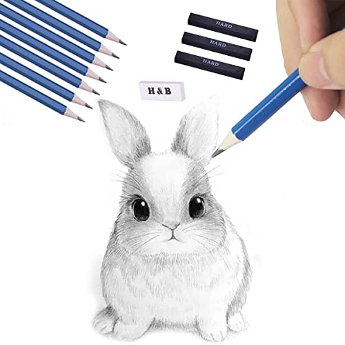 H & B 33 Pieces Drawing Pencils Set, Sketching Pencils Set & Drawing Kit, Includes Sketch Pad, Graphite Pencils, Charcoal Sticks and Eraser, Supplies for Artists/Beginner/Adults - size: 33 Piece Set