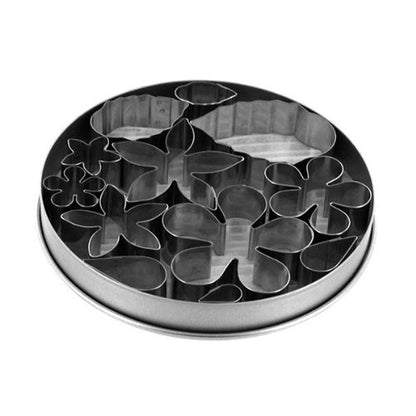 Ateco 12pc Stainless Steel Flower & Leaf Cutter Set - size: #4849 Flower & Leaves