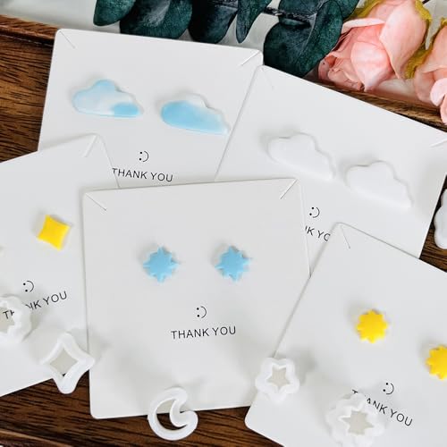 Xaekicr 6 PCS Sky Theme Polymer Clay Cutters Set – Cloud Moon Star Shapes Clay Cutters for Polymer Clay Molds, Jewelry DIY Clay Tools - color: Y color