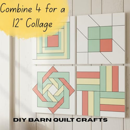 6" Barn Quilt Kit Set 4 | Butterfly, Patch Star, Dresden Flower, Starburst | Unfinished wooden quilt blocks to paint for DIY farmhouse wall art, craft parties, quilting decor, and family craft projects. - size: 6 inches (set of 4), style: Butterfly, Patch