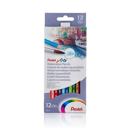 Pentel Arts Watercolour Pencil Set - Assorted (Pack of 12) CB9-12U - size: 12 Count (Pack of 1)