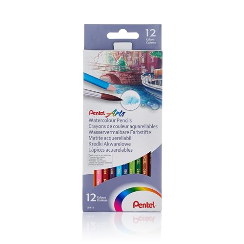 Pentel Arts Watercolour Pencil Set - Assorted (Pack of 12) CB9-12U - size: 12 Count (Pack of 1)