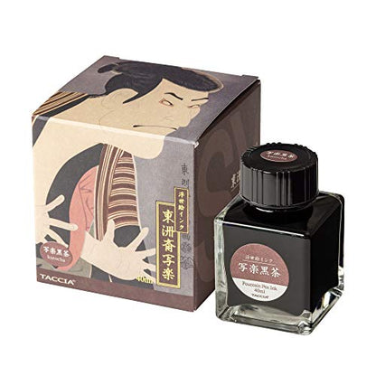 TACCIA TFPI-WD42-5 Fountain Pen Ink, Water Based Dye, Ukiyo-e Ink, Toshusai Sharaku Black Brown - color: Black Brown, style: TOZUZUZI Shigaraku