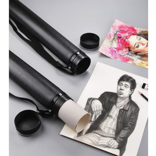 Poster Tube Document Tube,Plastic Expanding Poster/Art/Document Storage Tube 23"/60cm to 39"/100cm Extendable Poster Tubes