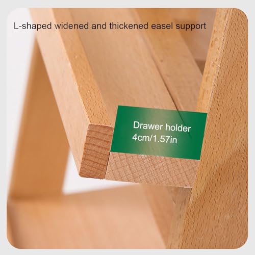Large Wooden H-Frame Easel with Storage Drawer, Height Adjustable Art Easel Stand for Artists, Students, Studio, Painting and Display(Natural) - color: Natural