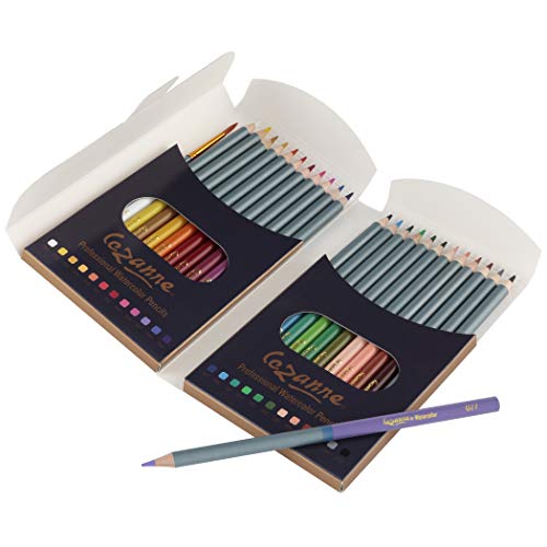 Creative Mark Cezanne Watercolor Pencil Set of 24 - Professional Artist Quality Soft Core Leads for Watercolour Painting, Coloring, Drawing, Layering, Blending, Shading, Use Wet or Dry - size: 24 Count (Pack of 1)