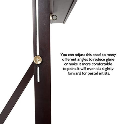 SoHo Urban Artist Wooden Easel - H-Frame Studio Easel for Tabletop Easels for Painting & Drawing Desk, Supports Canvases Up to 71", Mahogany Finish, Adjustable with Locking Casters