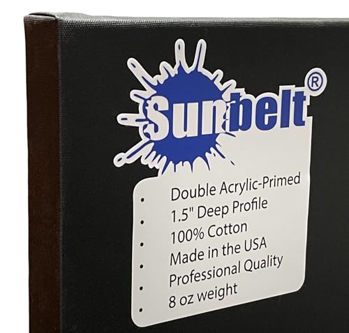 SUNBELT Black Primed Gallery Wrapped Stretched Art Canvas, 1.5" Deep Profile (8x8) - size: 8x8"