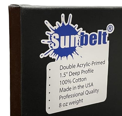 SUNBELT Black Primed Gallery Wrapped Stretched Art Canvas, 1.5" Deep Profile (30x40) - size: 30x40"