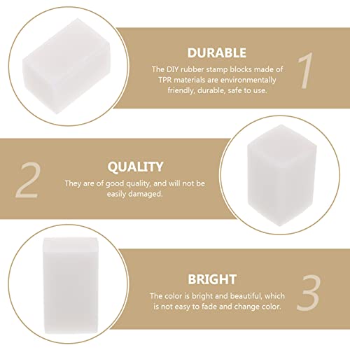 TEHAUX 4pcs Rubber Carving Blocks for DIY Stamp Crafts Soft Rubber Stamps for Printmaking Engraving Art Projects Hobbyists and