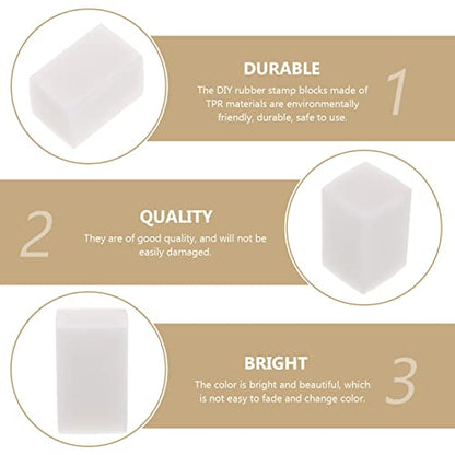 TEHAUX 4pcs Rubber Carving Blocks for DIY Stamp Crafts Soft Rubber Stamps for Printmaking Engraving Art Projects Hobbyists and