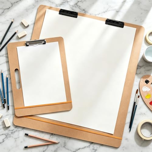 23" x 26" Oversized Artist Sketch Tote Board - Lightweight Hardboard Drawing Board with Handle, Clip & Rubber Band for Art, Sketching, Travel, Studio, by TX Liteart - size: 23"x26", 1 Pack