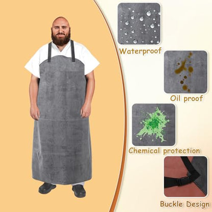 Urby Big and Tall Plus Size Work Apron: Flame Resistant Leather Welding Apron, Wood and Workshop Canvas. Butcher Rubber. - style: Plus Size: Heavy Rubber