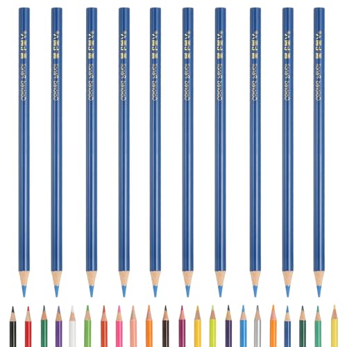 PATIKIL Colored Pencils, Middle Blue Color Drawing Pencils with Oil-Based Cores Art Scrapbook Supplies for Adult Coloring Books Artists Beginners Drawing Sketching, 10 Pcs - color: Middle Blue