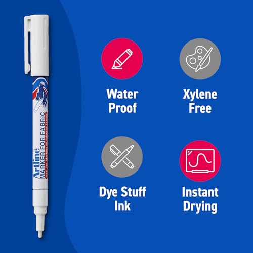 Artline 750 Indelible Laundry Marker and EKC-1 Marker for Fabric | Write on Clothing and Other Fabric | Stands Up to Multiple Washings | 2 Pack