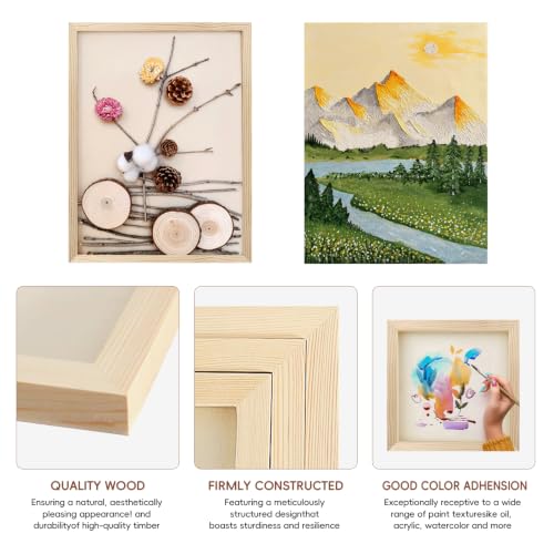5 Pack 12x16 Inch Wood Panel Boards,Unfinished Wood Frames for DIY Art Projects, Square Canvas for Painting, Pouring, Arts Use with Oils, Valentine's Day Halloween Christmas Decorative Panel Canvas - size: 12 x 16 inch