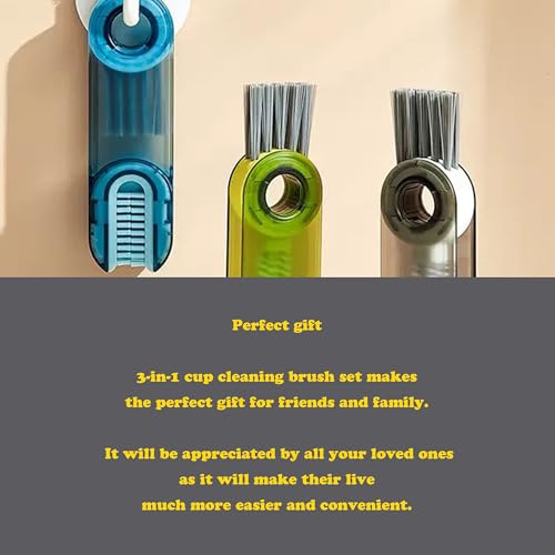 3-in-1 Cup Cleaning Brush,Multipurpose Bottle Lid Gap Cleaner Tool,Kettle Cover Crevice Clean Gadget,Mini Dirt Remover,Tiny Home Kitchen Scrubber(3pcs)