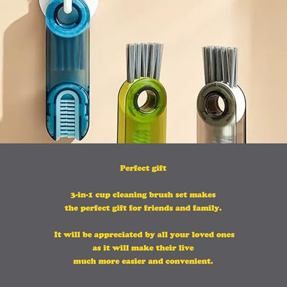 3-in-1 Cup Cleaning Brush,Multipurpose Bottle Lid Gap Cleaner Tool,Kettle Cover Crevice Clean Gadget,Mini Dirt Remover,Tiny Home Kitchen Scrubber(3pcs)