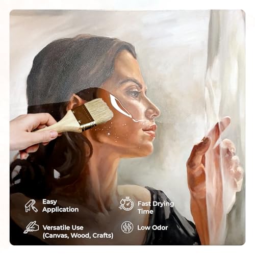 GRANOTONE Clear Coat Acrylic High Gloss Varnish Finish 6.76 fl oz Non Yellowing Non Toxic Anti Crazing 200 ML for Pro Artists Hobby Painters - style: High Gloss
